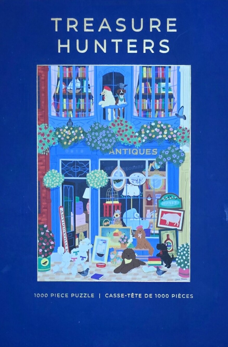 Treasure Hunters 1000-Piece Puzzle - Blue Antiques Shop Illustration